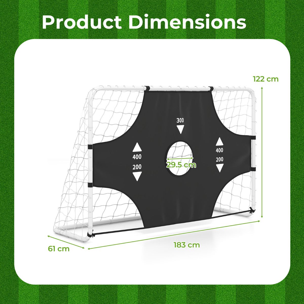 Soccer Goal Set 2-in-1 Football Net with Removable Target Cloth