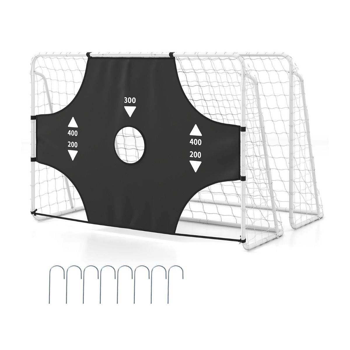 Soccer Goal Set 2-in-1 Football Net with Removable Target Cloth