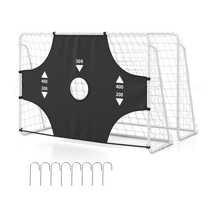 Soccer Goal Set 2-in-1 Football Net with Removable Target Cloth