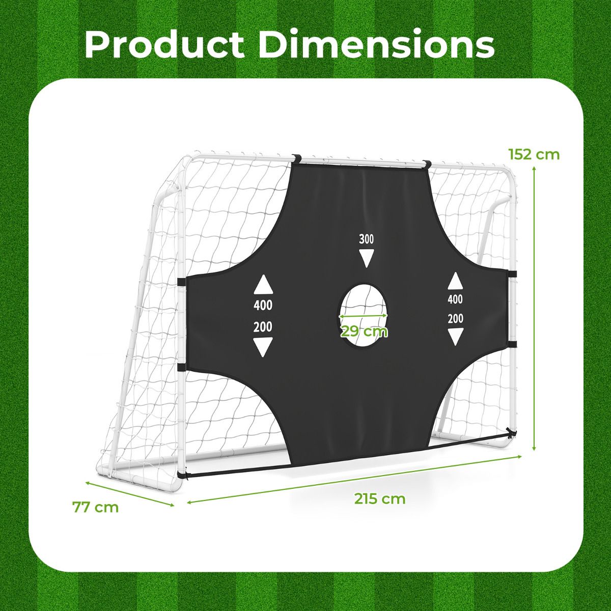 Soccer Goal Set 2-in-1 Football Net with Removable Target Cloth