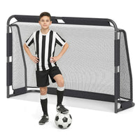 Soccer Goal Set for Backyard 182 cm x 120 cm Metal Frame Goal Post with Net & Anchoring System