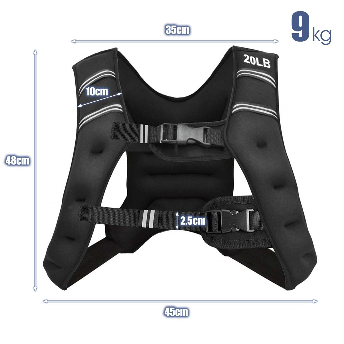 Workout Vest with Adjustable Buckles and Mesh Bag for Exercise