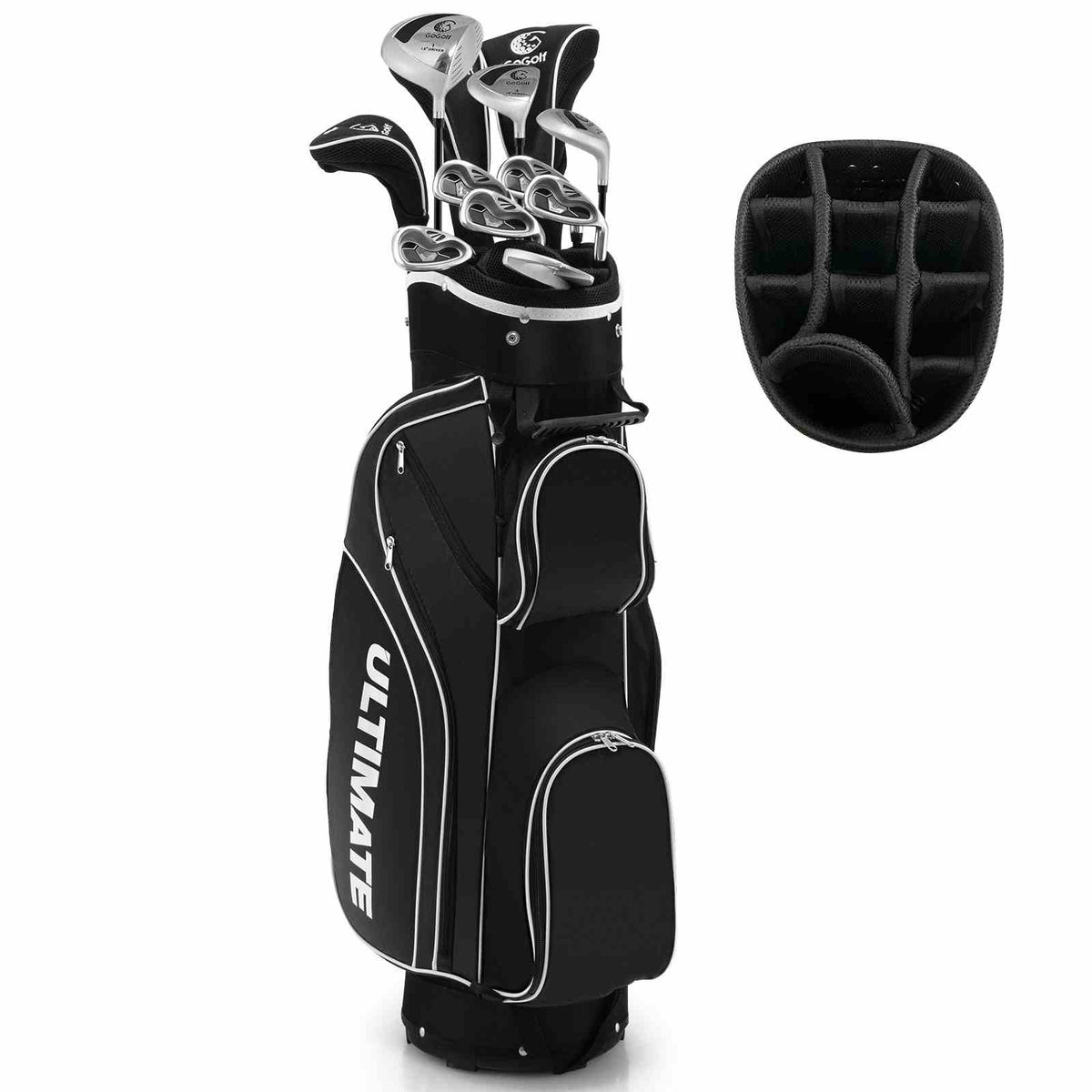 Complete Golf Clubs Package Set 10 Pieces, Includes 460cc Alloy Driver