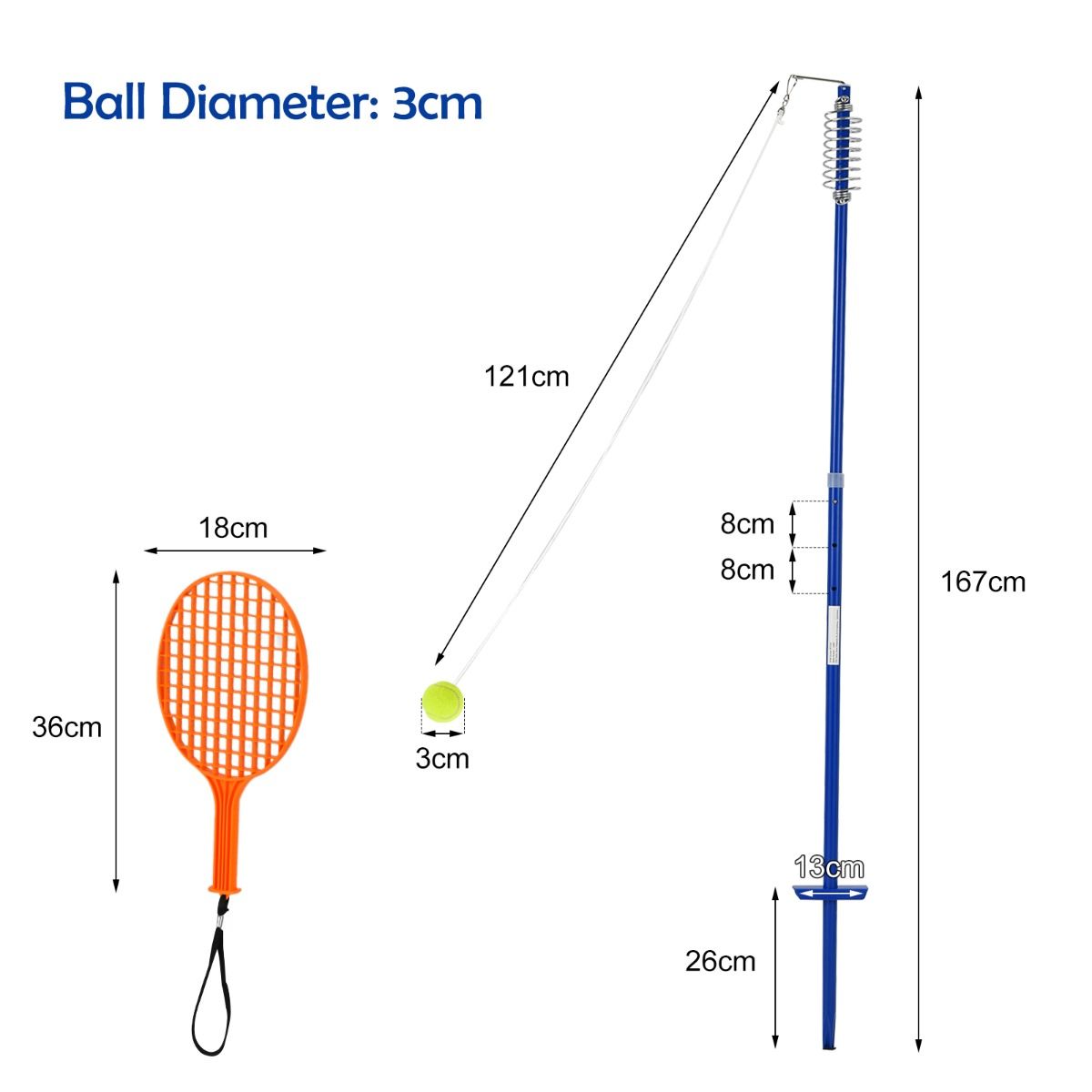 Portable Tetherball Set with Swivel Arm for Beach