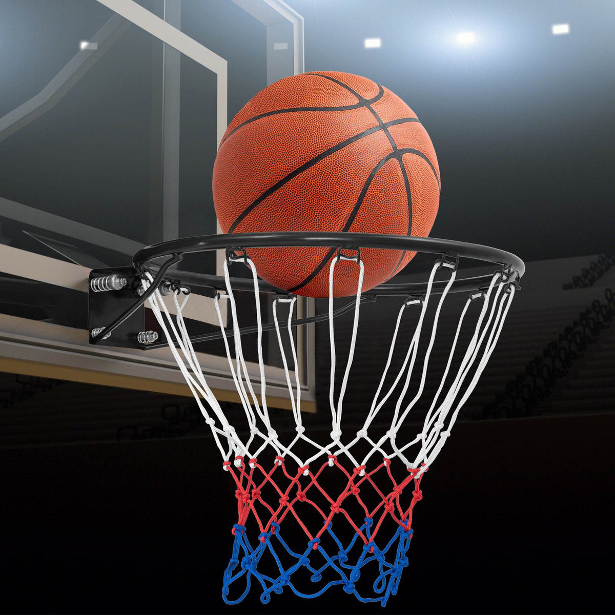 Basketball Rim Wall Door All-Weather Hanging Mounted Basketball Hoop w/ Net