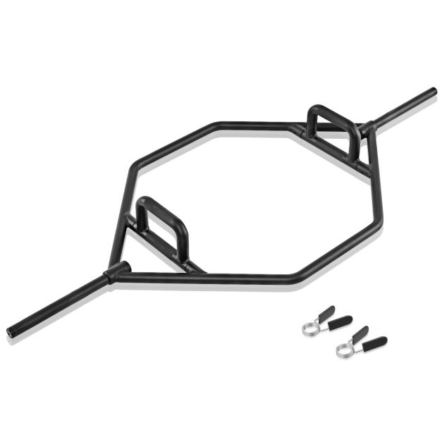 Heavy Duty Hex Barbell Trap Bar with Flat or Raised Knurled