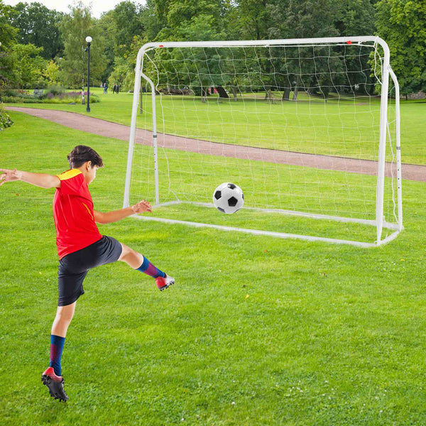 2-in-1 Kids Soccer Rebounder, 1.9m x 1.2m Adjustable Soccer Goal Set for 6+ Kids