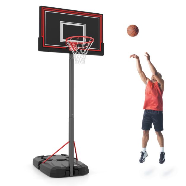 Portable Basketball Hoop with with 110cm Shatterproof Backboard and Wheels