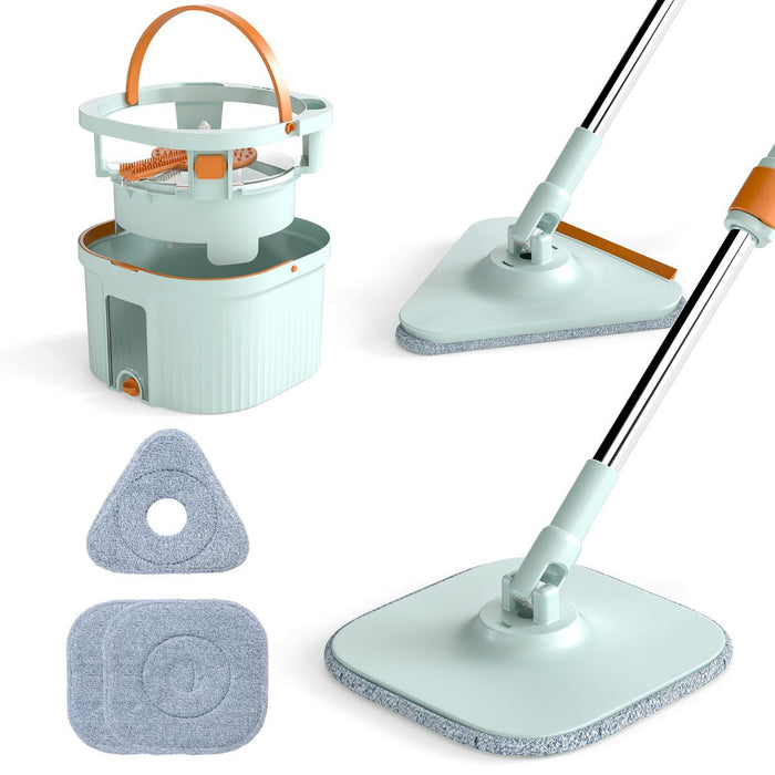 Spin Mop and Bucket Set with Replaceable Mop Pads