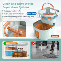 Spin Mop and Bucket Set with Replaceable Mop Pads
