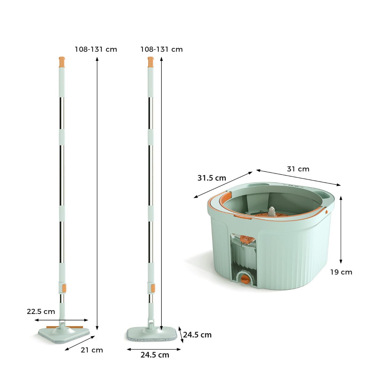 Spin Mop and Bucket Set with Replaceable Mop Pads