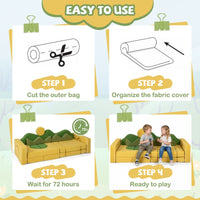 19 Pieces Sunrise Theme Toddler Foam Building Fort