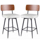 Modern Swivel Bar Stools Set of 2 with Padded Back Footrest and Metal Legs