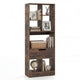 Tall Freestanding Bookshelf with Drawer and 7 Open Cubes