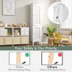 Tall Narrow Bathroom Cabinet with 2 Shutter Doors and Adjustable Shelf