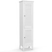 Tall Narrow Bathroom Cabinet with 2 Shutter Doors and Adjustable Shelf