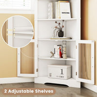 Space-saving Triangular Bathroom Cabinet w/ 4 Tempered Glass Doors