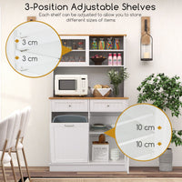 Kitchen Pantry Tilt Out Trash Cabinet with Hutch and 38 L Hidden Garbage Holder