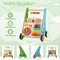 Push and Pull Learning Activity Walker with Smooth Handle for Babies & Toddlers