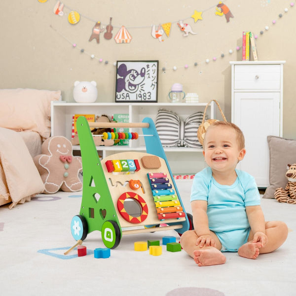 Push and Pull Learning Activity Walker with Smooth Handle for Babies & Toddlers