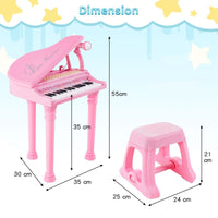 31 Keys Kids Piano Keyboard with Stool and Microphone for Kids