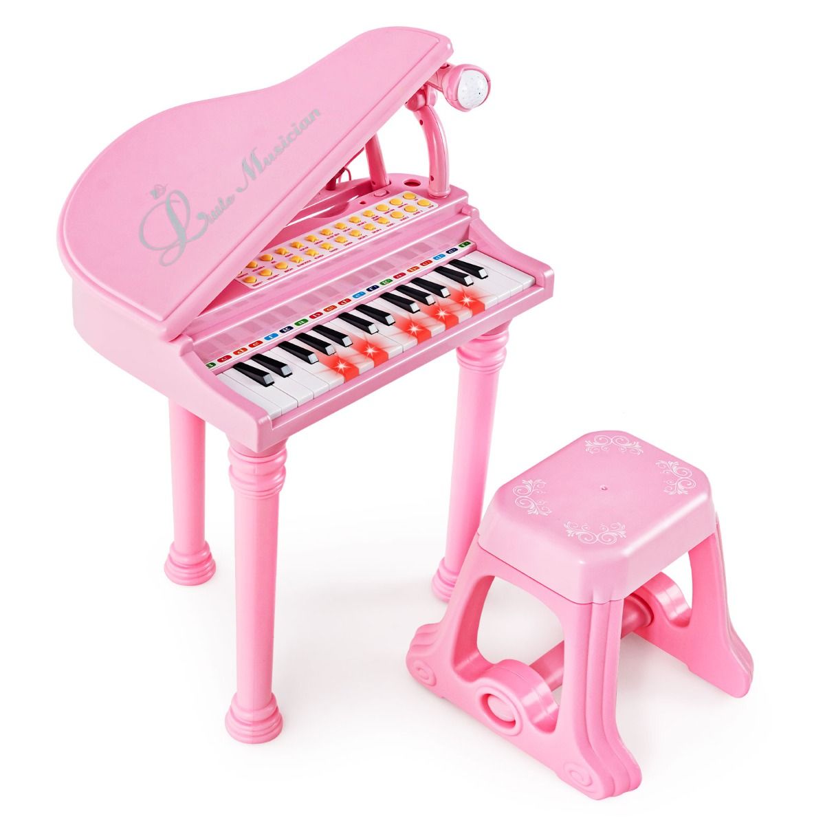 31 Keys Kids Piano Keyboard with Stool and Microphone for Kids