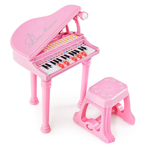 31 Keys Kids Piano Keyboard with Stool and Microphone for Kids