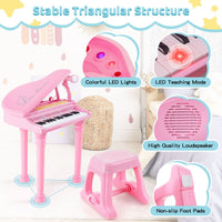 31 Keys Kids Piano Keyboard with Stool and Microphone for Kids