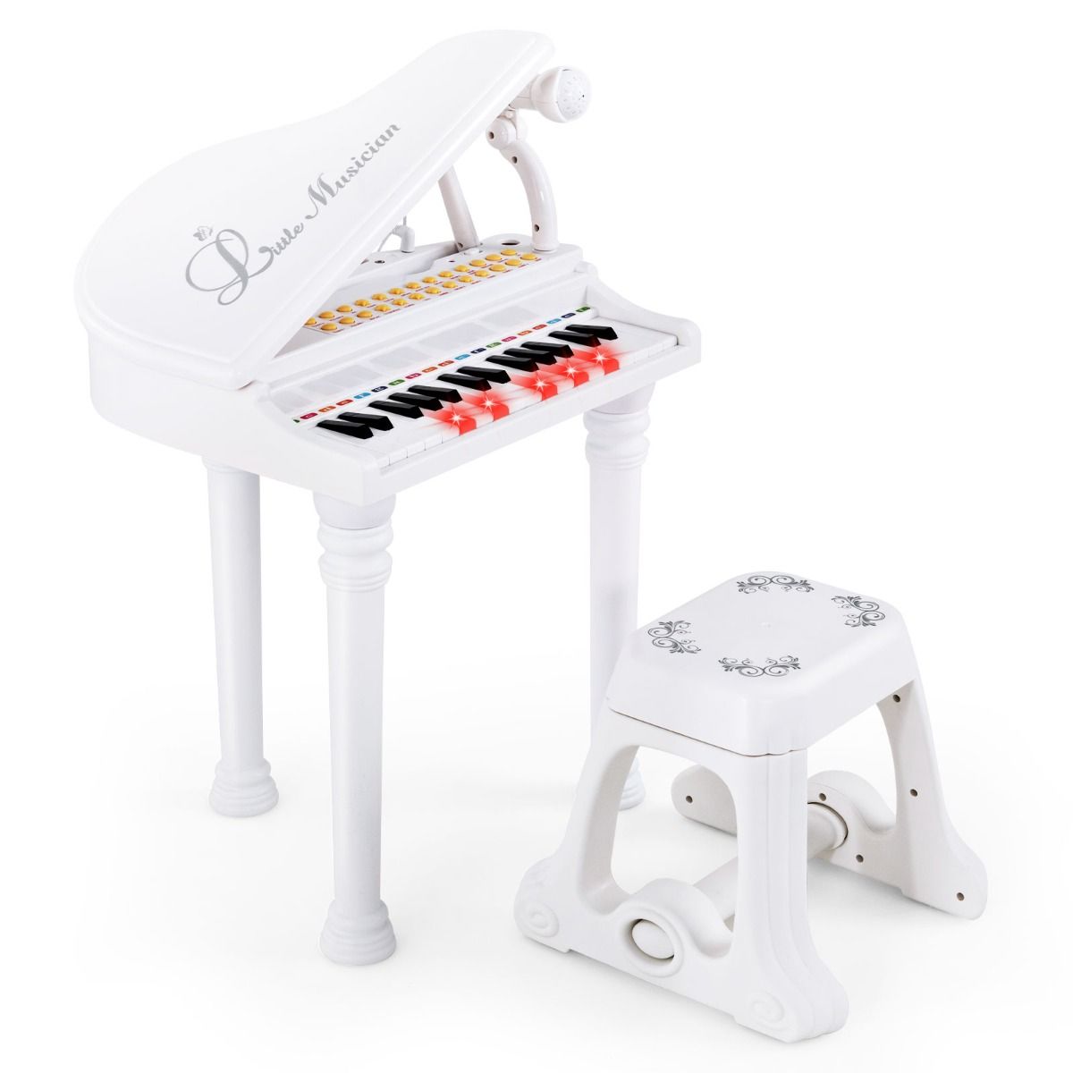 31 Keys Kids Piano Keyboard with Stool and Microphone for Kids