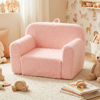 Toddler Foam Couch with Soft Fleece Fabric Cover for Playroom
