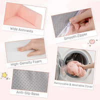 Toddler Foam Couch with Soft Fleece Fabric Cover for Playroom