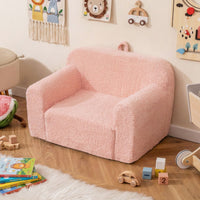 Toddler Foam Couch with Soft Fleece Fabric Cover for Playroom