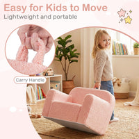 Toddler Foam Couch with Soft Fleece Fabric Cover for Playroom