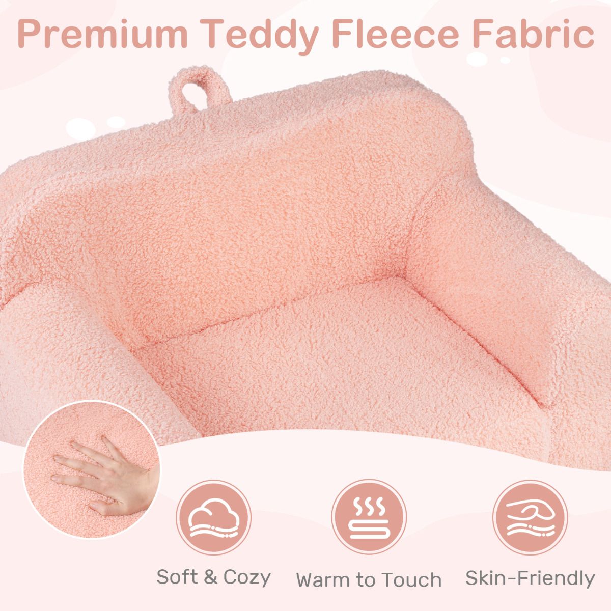 Toddler Foam Couch with Soft Fleece Fabric Cover for Playroom