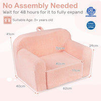 Toddler Foam Couch with Soft Fleece Fabric Cover for Playroom