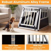Travel Dog Crate Aluminum Dog Transport Box with Lockable Door Divider and Trapezoidal Design