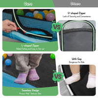 3-in-1 Rectangle Trampoline for Kids with Swing & Horizontal Bar