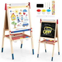 Double Sided Adjustable Chalkboard and Whiteboard for Toddlers