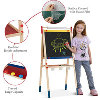 Double Sided Adjustable Chalkboard and Whiteboard for Toddlers