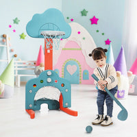 3-in-1 Basketball Hoop Set Stand Adjustable Height