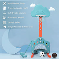 3-in-1 Basketball Hoop Set Stand Adjustable Height