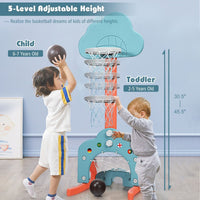 3-in-1 Basketball Hoop Set Stand Adjustable Height