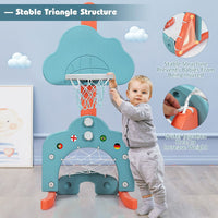 3-in-1 Basketball Hoop Set Stand Adjustable Height