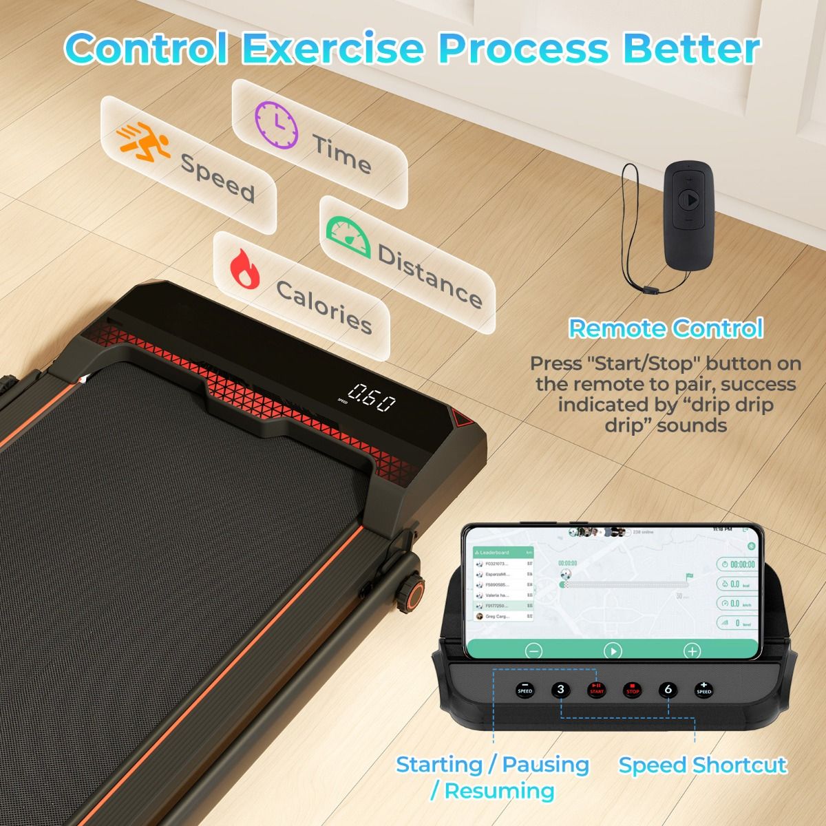 Computer Treadmill 3-in-1 Under Desk Walking Running Machine Treadmill with LED Display ...