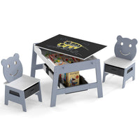 Versatile Kids Table and 2 Chairs Set with Hanging Hooks