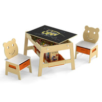 Versatile Kids Table and 2 Chairs Set with Hanging Hooks