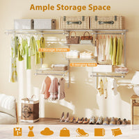 Wall-Mounted Closet Organizers and Storage System with Hanging Rod