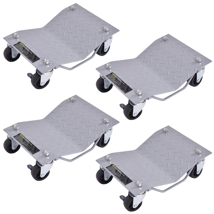 2720 KG Capacity Wheel Dolly Set of 4 with Lockable Casters and Handle