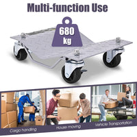 2720 KG Capacity Wheel Dolly Set of 4 with Lockable Casters and Handle