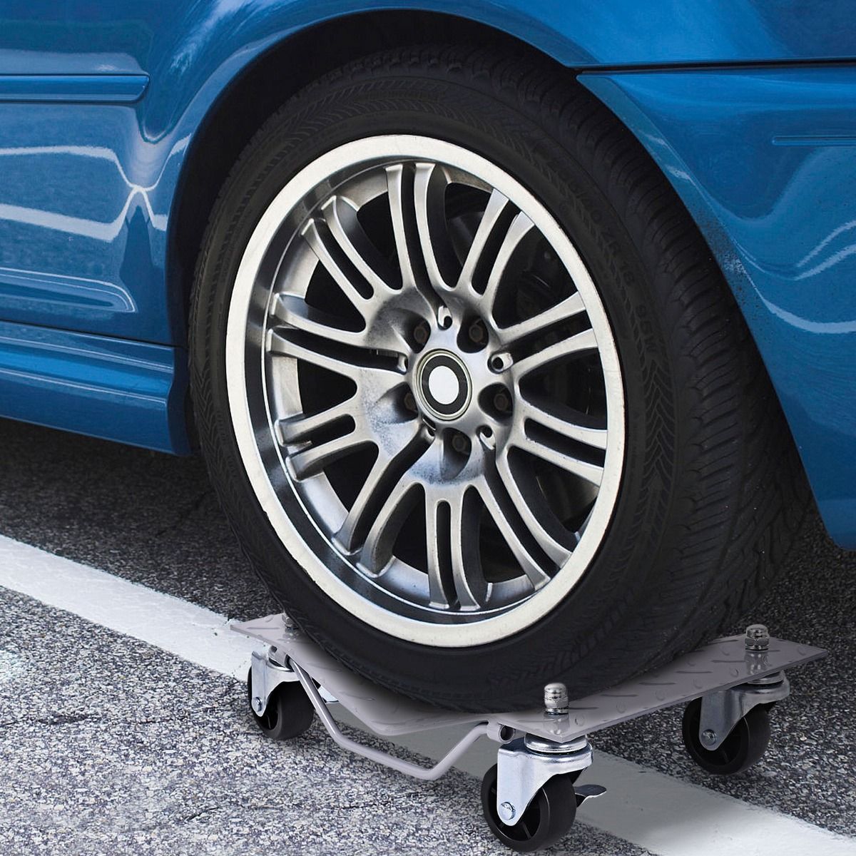 2720 KG Capacity Wheel Dolly Set of 4 with Lockable Casters and Handle